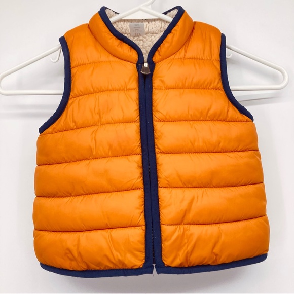 GAP Other - Baby Gap Orange Reversible Puffer Vest Size 12-18 Months